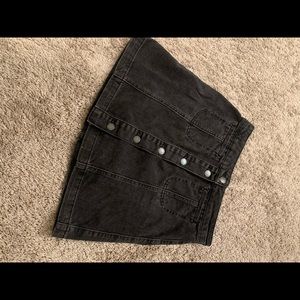 Black denim skirt